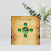 Gem-kruis 1e Heilige Communie / Christening groen Kaart (Staand voorkant)