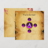 Gem-kruis 1e Heilige Communie / Christening paars Kaart (Voorkant / Achterkant)