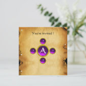 Gem-kruis 1e Heilige Communie / Christening paars Kaart (Staand voorkant)