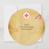 Gem kruis 1e Heilige Communie / Christening rood Kaart (Achterkant)