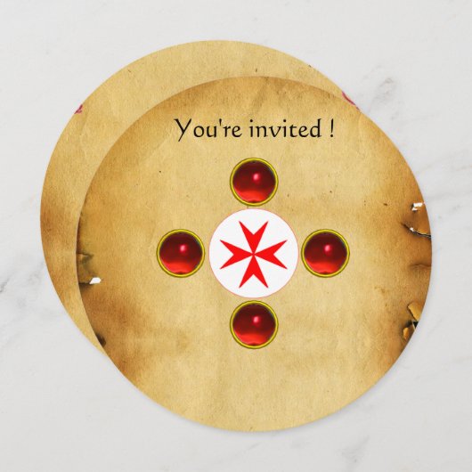 Gem kruis 1e Heilige Communie / Christening rood Kaart (Voorkant / Achterkant)