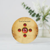 Gem kruis 1e Heilige Communie / Christening rood Kaart (Staand voorkant)