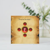 Gem kruis 1e Heilige Communie / Christening rood Kaart (Staand voorkant)