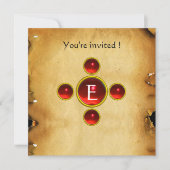 Gem kruis 1e Heilige Communie / Christening rood Kaart (Voorkant)