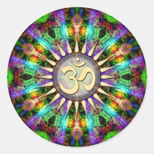 Gem Mandala Golden Aum Spirituele kunst Sticker