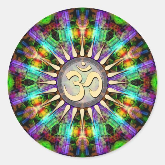 Gem Mandala Golden Aum Spirituele kunst Sticker (Voorkant)