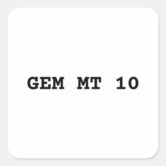 Gem Mint 10 wit Vierkante Sticker (Voorkant)