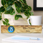 GEM MONOGRAM, BLUE SAPPHIRE, perkament Naambordje