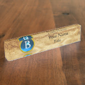 GEM MONOGRAM, BLUE SAPPHIRE, perkament Naambordje (Zijkant)