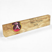 GEM MONOGRAM, RODE RUBY, perkament Naambordje