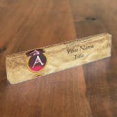 GEM MONOGRAM, RODE RUBY, perkament Naambordje (Zijkant)