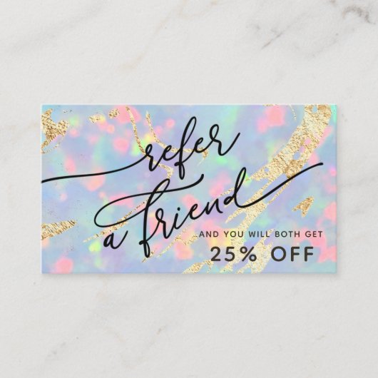 Gem opal textuur verwijzingskaart visitekaartje (Voorkant)