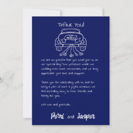 Gem & Pen Bedankt Card Royal Blue Kaart