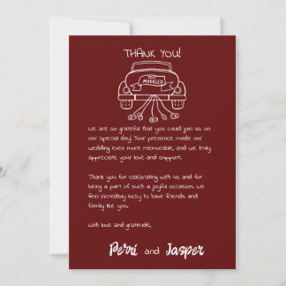 Gem & Pen Bedankt Card Ruby Kaart