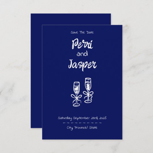 Gem & Pen Bewaar de datum Royal Blue (Voorkant / Achterkant)