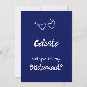 Gem & Pen Bruidsmeisje Uitnodiging Koninklijk Blau