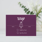 Gem & Pen RSVP Card Magenta (Staand voorkant)