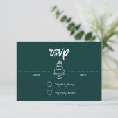 Gem & Pen RSVP Kaart Azure (Staand voorkant)