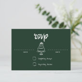 Gem & Pen RSVP Kaart Emerald (Staand voorkant)