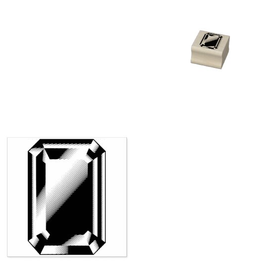 Gem - Rechthoekig gefacetteerd geslepen edelsteen Rubberstempel (Gestempeld)