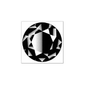Gem - Ronde gefacetteerde geslepen edelsteen juwee Rubberstempel (Afrduk)