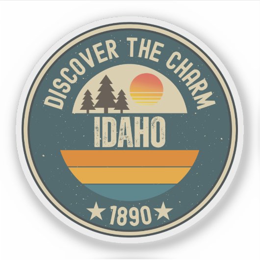 Gem State Idaho - Schilderachtig avonturengeschenk Sticker (Voorkant)