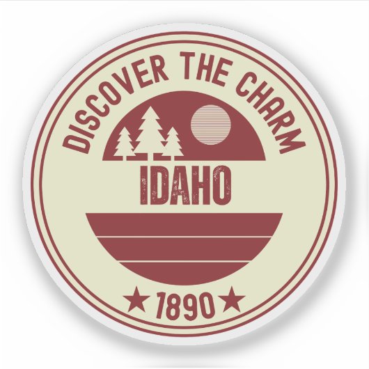 Gem State Idaho - Schilderachtig Landschapscadeau Sticker (Voorkant)