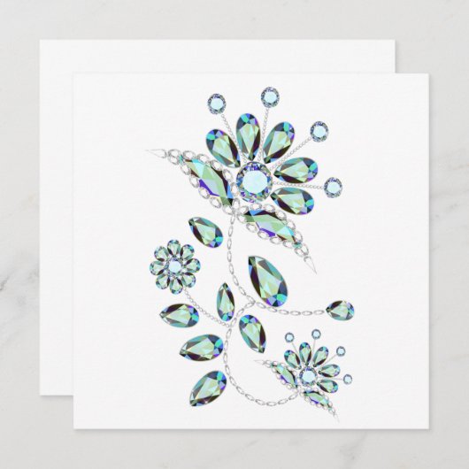 Gem Stone Gold Filigree Flat Kaarten (Voorkant / Achterkant)