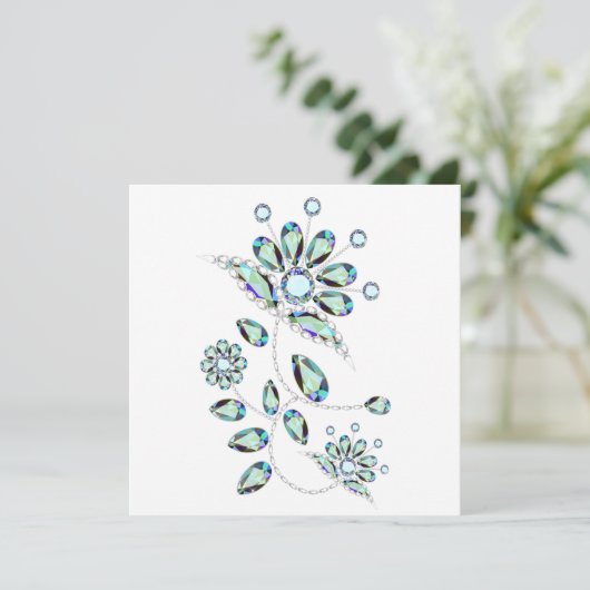 Gem Stone Gold Filigree Flat Kaarten (Staand voorkant)