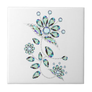 Gem Stone Gold Filigree Tegeltje