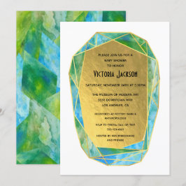 Gem Stone Goud Geometrische Crystal Baby shower Kaart