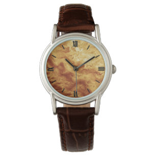Gem Stone Patroon, Gouden Tijger Oog Vrouwen Horloge