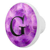 Gem Stone Pattern, Amethyst & Black Onyx Keramische Knop (Rechts)