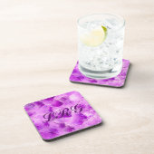 Gem Stone Pattern, Amethyst Crystal Slab Beverage Bier Onderzetter (Rechterzijde)