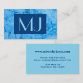 Gem Stone Pattern, Blue Bahia Granite Business Car Visitekaartje (Voorkant / Achterkant)