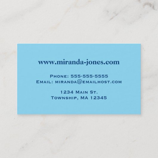 Gem Stone Pattern, Blue Bahia Granite Business Car Visitekaartje (Achterkant)