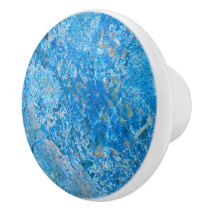 Gem Stone Pattern, Blue Bahia Granite Keramische Knop