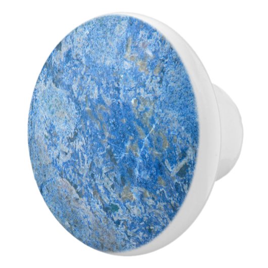 Gem Stone Pattern, Blue Bahia Granite Keramische Knop (Rechts)