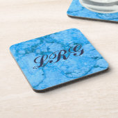 Gem Stone Pattern, Blue Granite Beverage Coaster Bier Onderzetter (Linkerzijde)