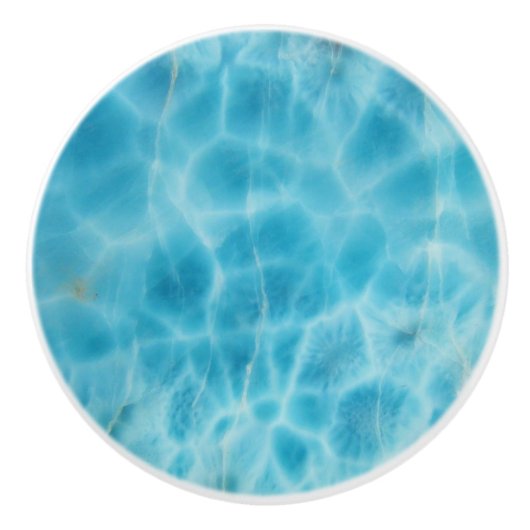 Gem Stone Pattern, Blue Larimar / Atlantis Stone Keramische Knop (Voorkant)
