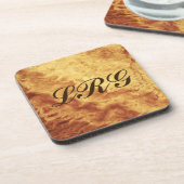Gem Stone Pattern, Gold Tiger Eye Beverage Coaster Bier Onderzetter (Linkerzijde)