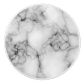 Gem Stone Pattern, grijs / grijs en witte marmer Keramische Knop (Voorkant)