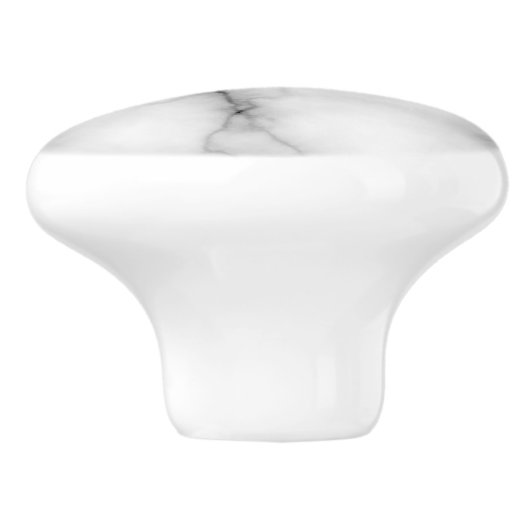 Gem Stone Pattern, grijs / grijs en witte marmer Keramische Knop (Zijkant)