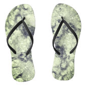 Gem Stone Pattern, grijs / grijs en zwarte marmer Teenslippers (Voetbed)