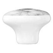 Gem Stone Pattern, grijs / grijs marmer & zwart On Keramische Knop (Zijkant)