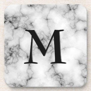 Gem Stone Pattern, grijs / grijs marmer & zwart On Onderzetter