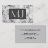 Gem Stone Pattern, grijs / grijze marmer Visitekaartje (Voorkant / Achterkant)