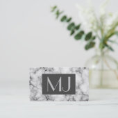 Gem Stone Pattern, grijs / grijze marmer Visitekaartje (Staand voorkant)