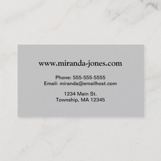 Gem Stone Pattern, grijs / grijze marmer Visitekaartje (Achterkant)