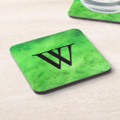 Gem Stone Pattern, Lime Green Jade & Black Onyx Bier Onderzetter (Linkerzijde)